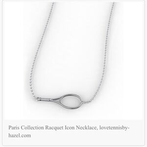 LOVE by hazel tennis racquet necklace 18” sterling silver